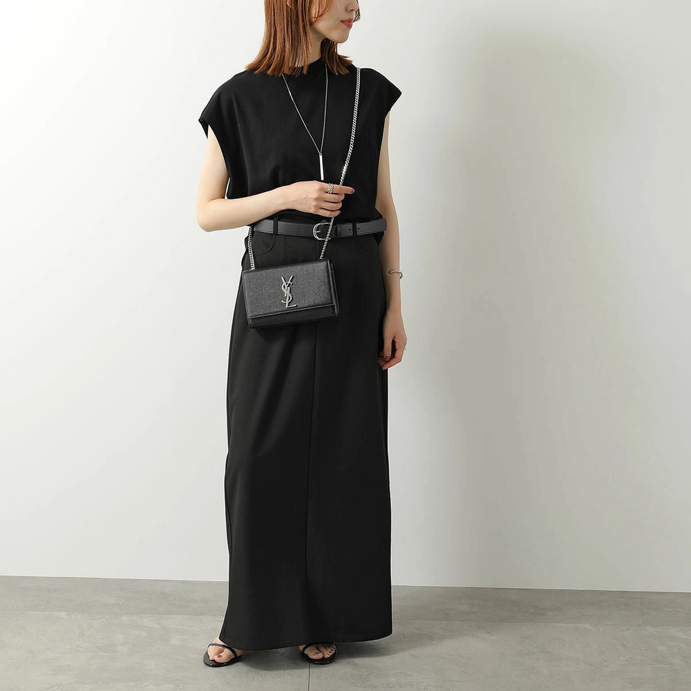 SAINT LAURENT KATE Shoulder Bag Leather Chain Cassandra Nero Black